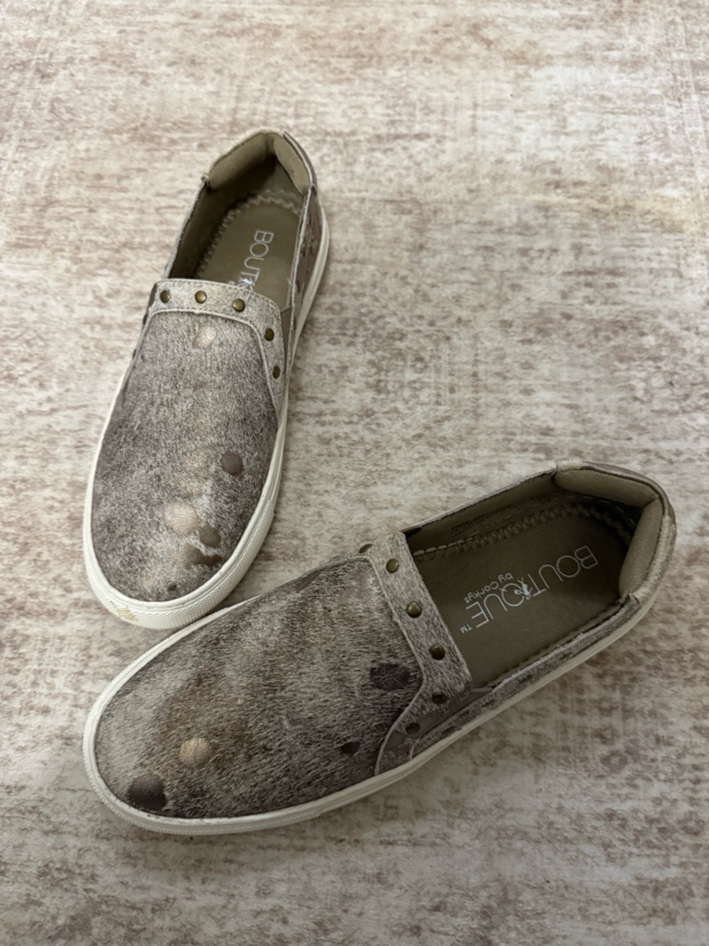 Corkys Taupe and Cream Slip-On Sneakers